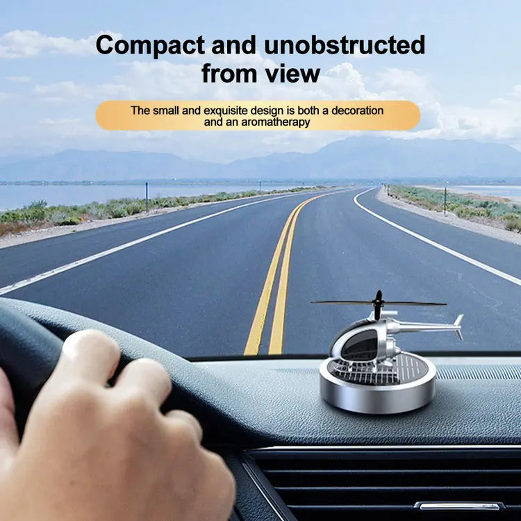 Solar-Powered Rotating Helicopter Car Air Freshener – Dashboard Aroma Diffuser