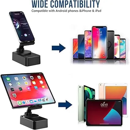 Wireless Bluetooth Speaker with Adjustable Phone Stand – Desktop Hands-Free Audio Dock
