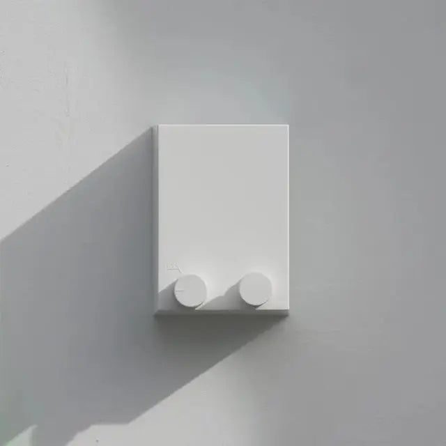 Minimalist Wall-Mounted Double Hook – White Key & Small Item Organizer