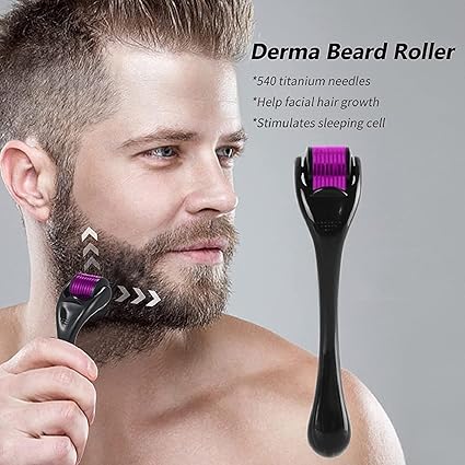 Derma Roller for Scalp & Beard Care – Manual Microneedling Roller for Men