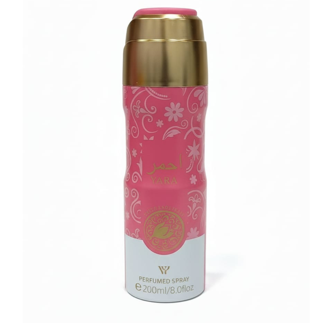 Yara Ahmar Perfumed Spray 200ml – Floral Scent Body Spray for Women