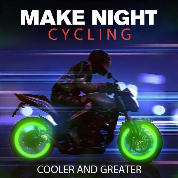 Luminous Tyre Valve Caps 4-Piece Set – Green Glow Wheel Accessories for Car, Bike & Motorcycle
