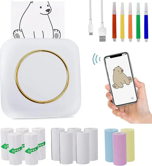 Portable Bluetooth Mini Printer – Wireless Photo & Note Printer for Phone