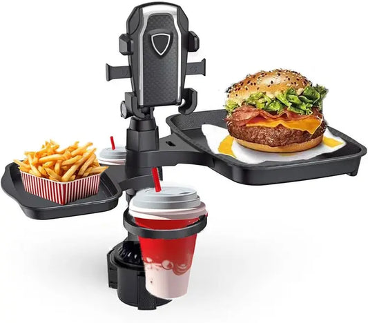Car Food Tray with Phone Holder & Cup Holders – Multi-Function Vehicle Dining Organizer
