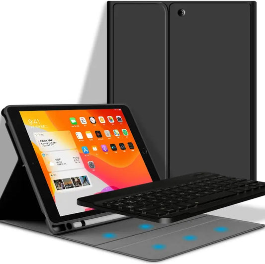 Tablet Folio Case with Detachable Magnetic Keyboard, Adjustable Stand & Pencil Holder