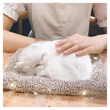 Plush Cozy Cat Bed – Soft Grey Cushion Sleeping Mat for Cats