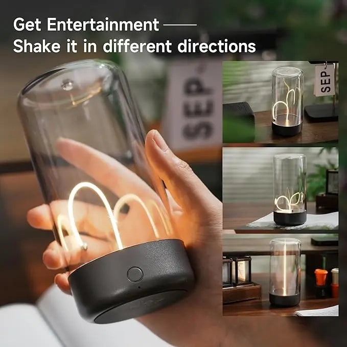 Interactive glass LED lamp that changes shape when shaken. Perfect novelty desk light. Shop online across UAE.