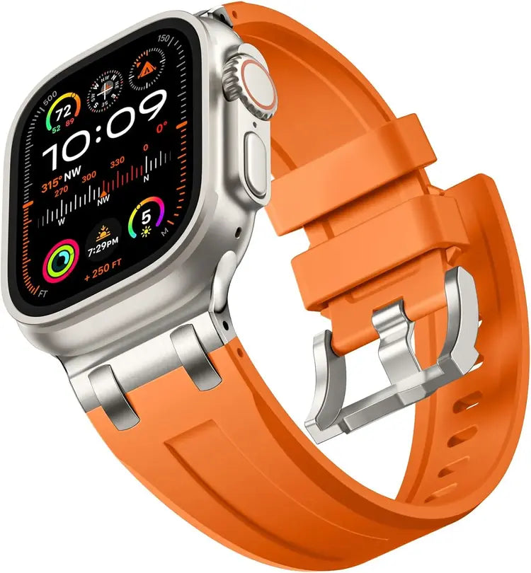 Orange Silicone Watch Band with Steel Buckle – 49mm Ultra-Style | UAE