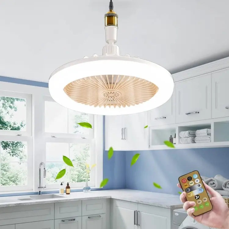 Bladeless Ceiling Fan with LED Light & Remote Control – Modern Fan Light Fixture