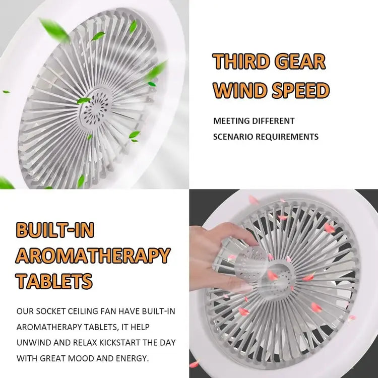 Bladeless Ceiling Fan with LED Light & Remote Control – Modern Fan Light Fixture