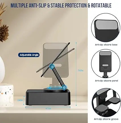 Wireless Bluetooth Speaker with Adjustable Phone Stand – Desktop Hands-Free Audio Dock