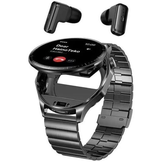 HainoTeko 2-in-1 Smartwatch with Built-In Wireless Earbuds | UAE