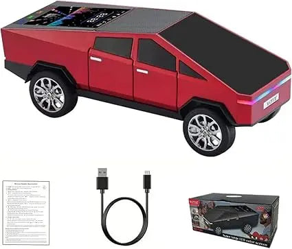 Red Cybertruck-Style Remote Control Toy Car with USB Charging Cable