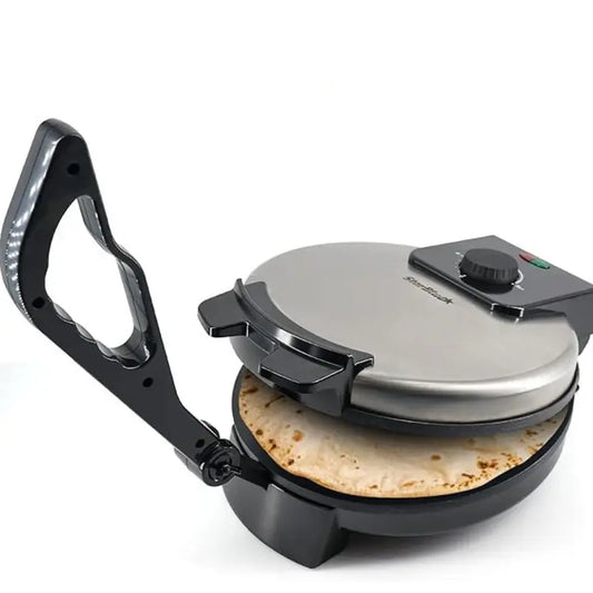 Electric Tortilla & Roti Flatbread Maker – Non-Stick Press with Temperature Control