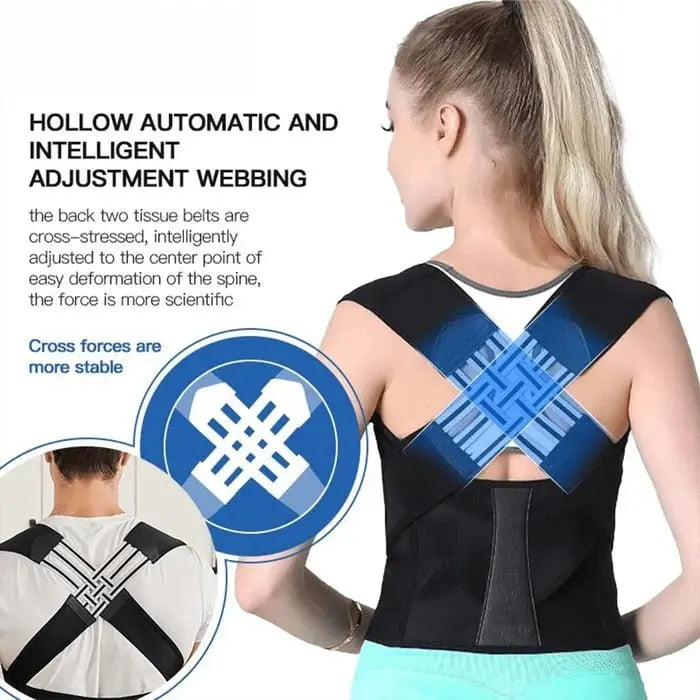 Adjustable Posture Corrector Back Support Belt for Men – Cross-Back Shoulder & Upper Body Support