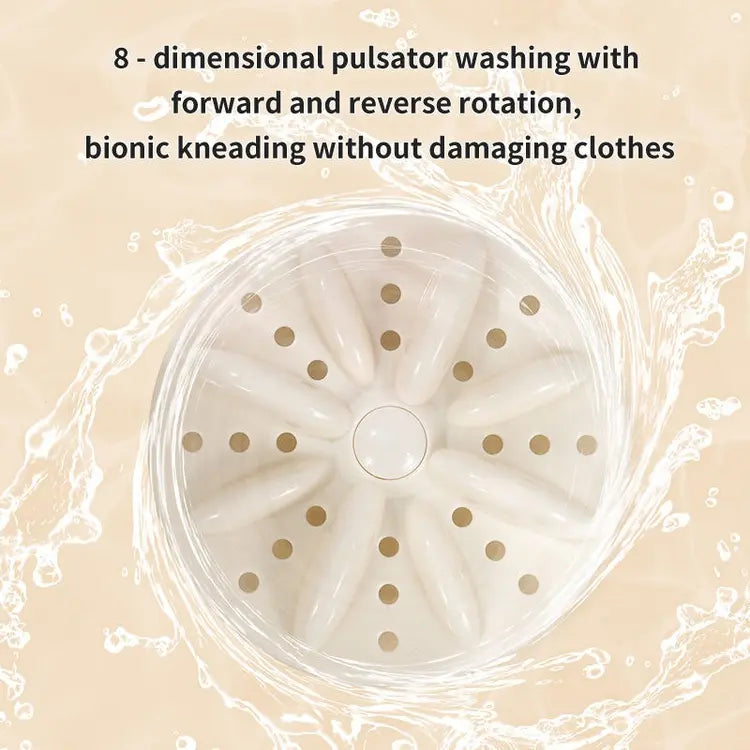 Compact Dual-Tub Mini Washing Machine – Separate Wash for Underwear & Socks