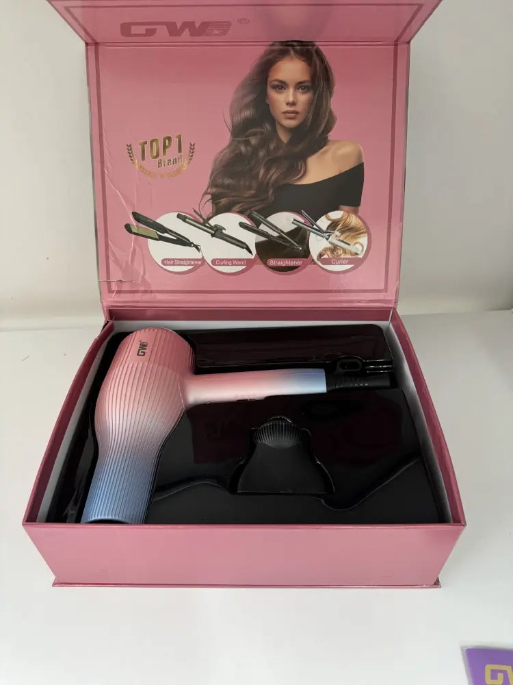 GWE Gradient Hair Dryer with Concentrator Nozzle – Pink & Blue