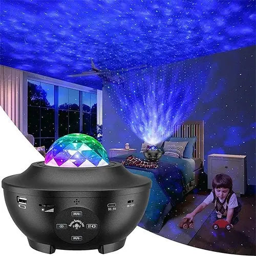 3-in-1 Galaxy Star Projector Light | Nebula & Ocean Wave LED Projector with Built-In Speaker