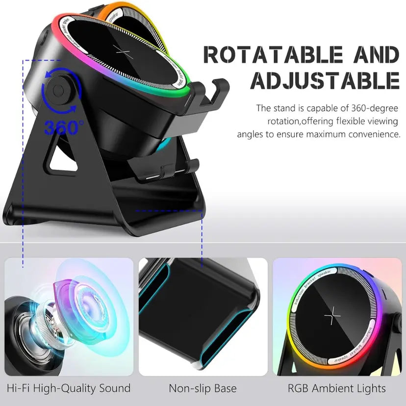 360° Rotating Adjustable Phone Stand – Foldable Desktop Mobile Holder