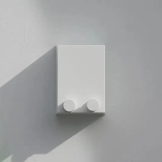 Minimalist Wall-Mounted Double Hook – White Key & Small Item Organizer