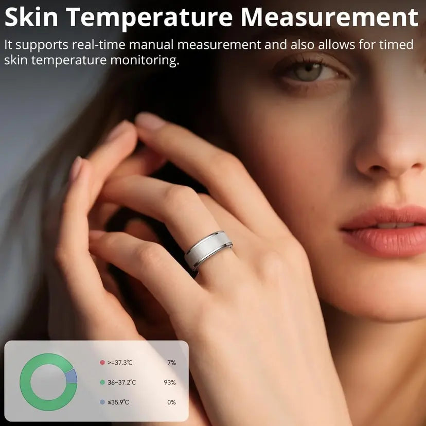 Smart Health Tracking Ring with Charging Case – Wearable Sensor Ring with Sizing Inserts