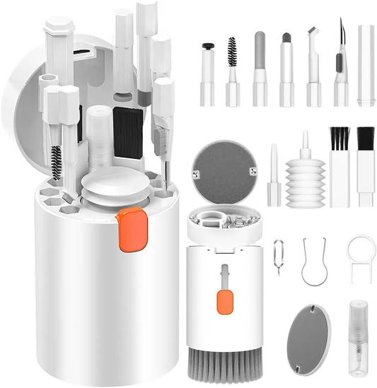 20-in-1 Electronic Cleaning Brush Kit with Storage Stand | Multi-Function Gadget Cleaning Tools