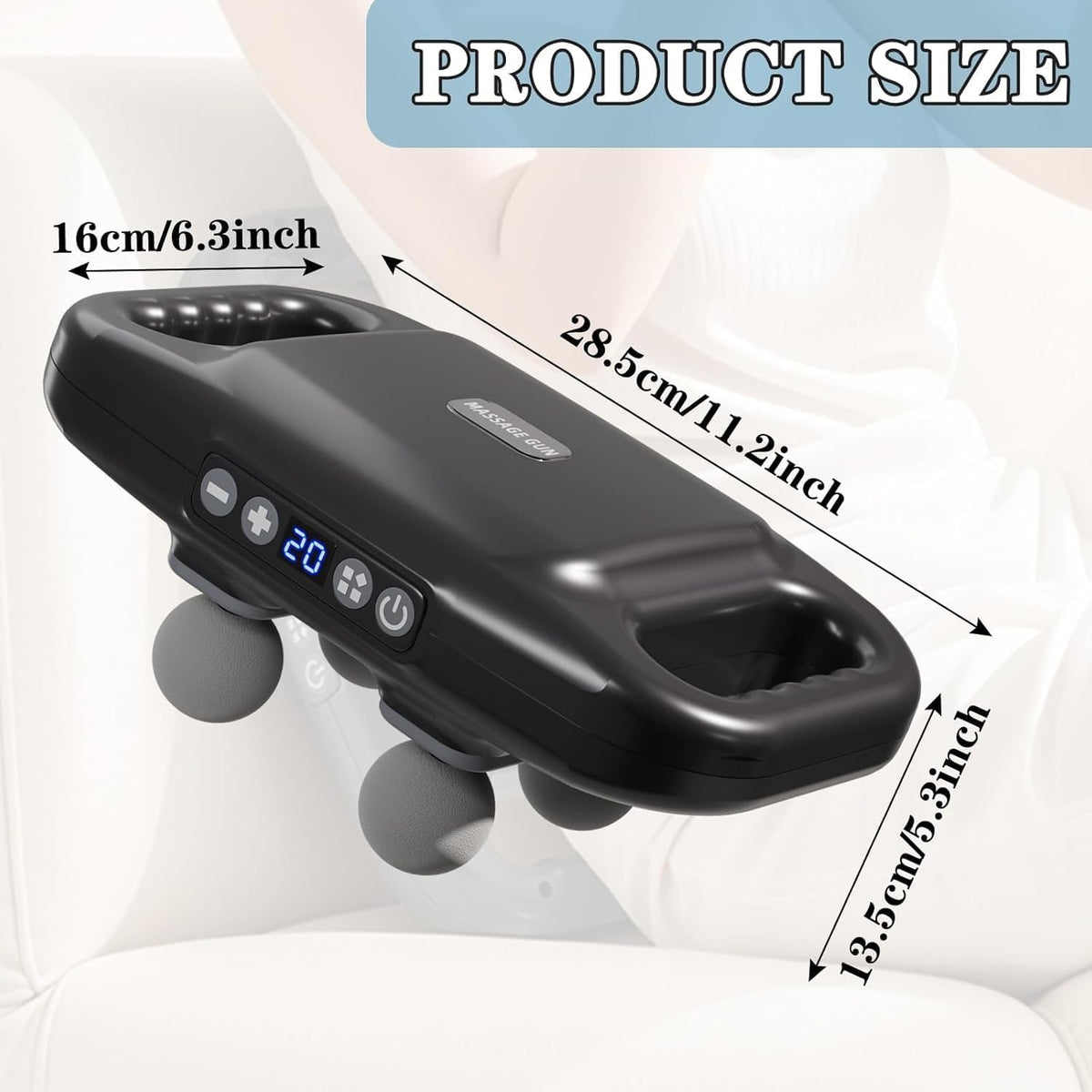 4-Head Electric Fascia Massage Gun – Professional Deep Muscle Massager with Digital Display