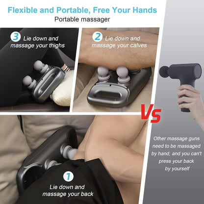 4-Head Electric Fascia Massage Gun – Professional Deep Muscle Massager with Digital Display