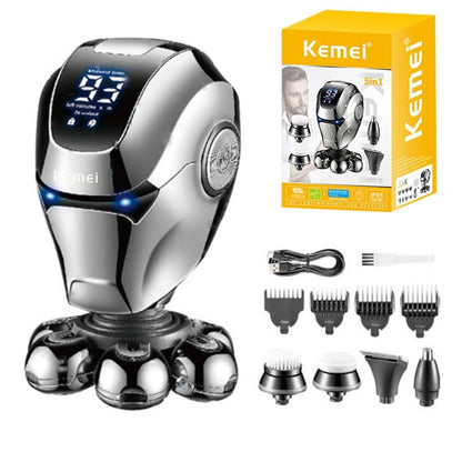 Kemei 5-in-1 Electric Shaver & Grooming Kit with Multi-Function Attachments