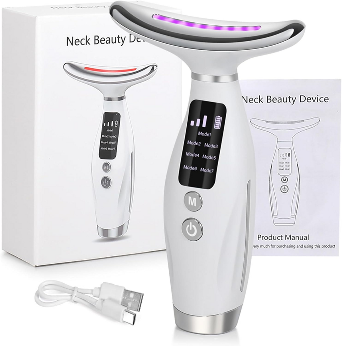 7-in-1 Electric Facial Massager – Sonic Vibration Face & Neck Beauty Tool