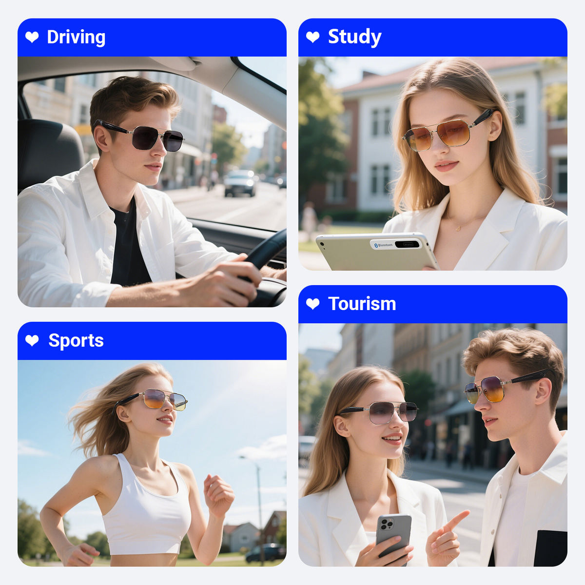 AI Smart Translation Glasses with Audio & App Support | Portable Language Assistant