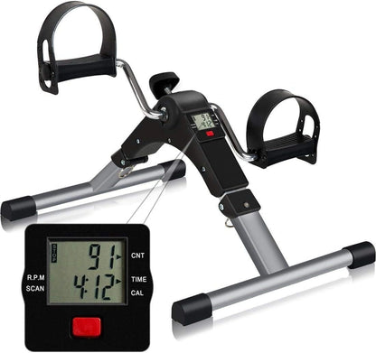 Mini Pedal Exerciser with Digital Display – Portable Arm & Leg Cycle Trainer