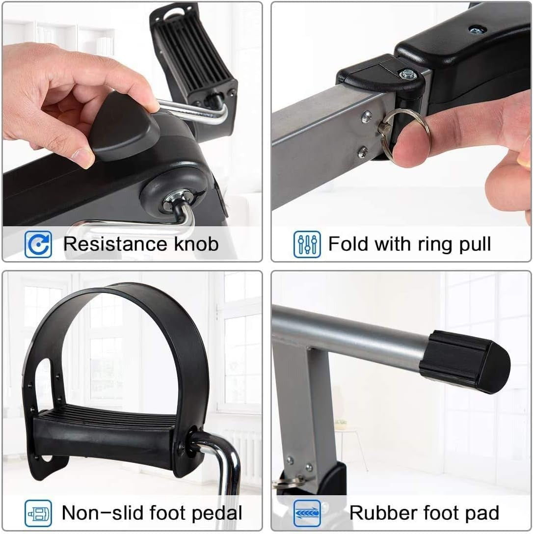 Mini Pedal Exerciser with Digital Display – Portable Arm & Leg Cycle Trainer