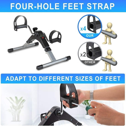 Mini Pedal Exerciser with Digital Display – Portable Arm & Leg Cycle Trainer