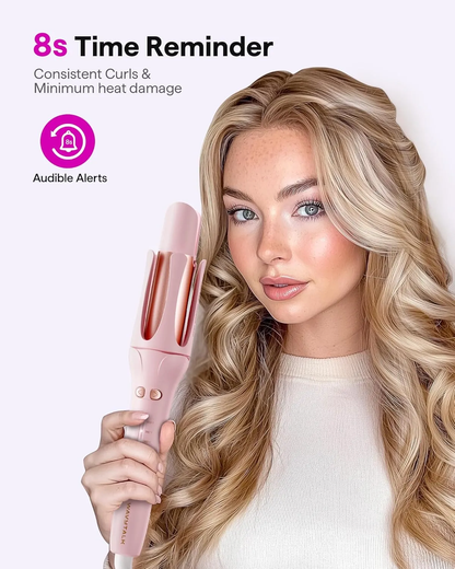 Automatic Hair Curling Iron for Women – Pink Curling Wand & Hair Curler