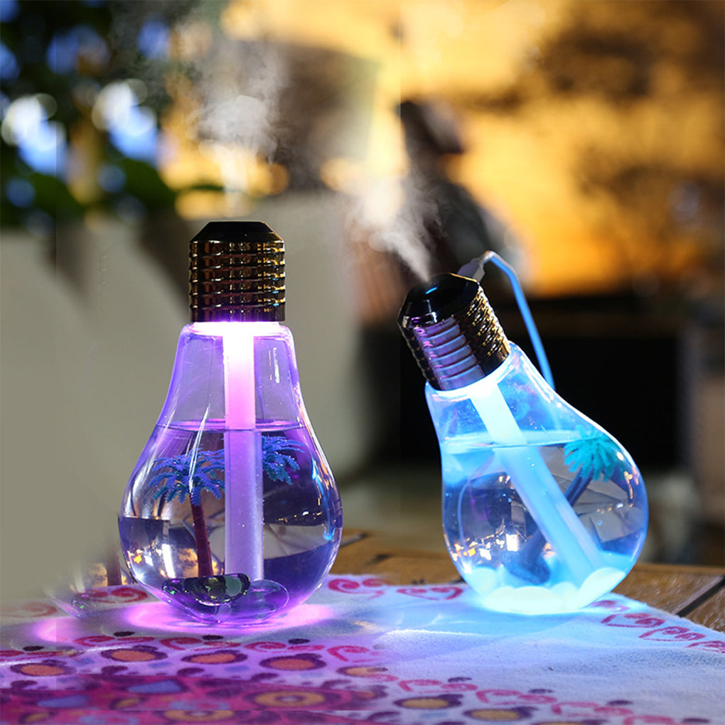 Bulb Humidifier | Lamp-Shaped LED Night Light with Large Fog Volume & Mini Terrarium Design