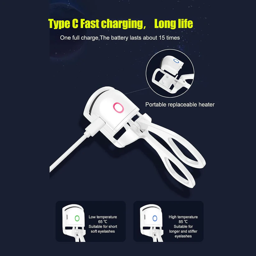 Electric Heated Eyelash Curler – Portable Lash Lifting & Curling Tool