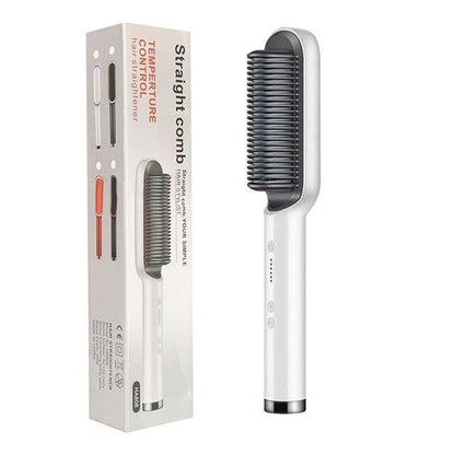 Electric Hair Straightener Comb – Temperature Control Hair Smoothing Brush