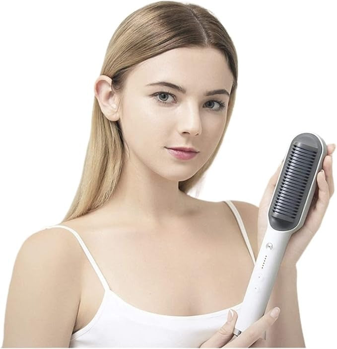 Electric Hair Straightener Comb – Temperature Control Hair Smoothing Brush