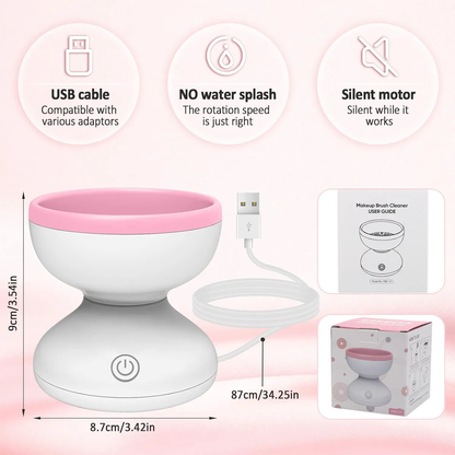 Electric Makeup Brush Cleaner & Washer Machine – Automatic Cosmetic Brush Cleaning Bowl