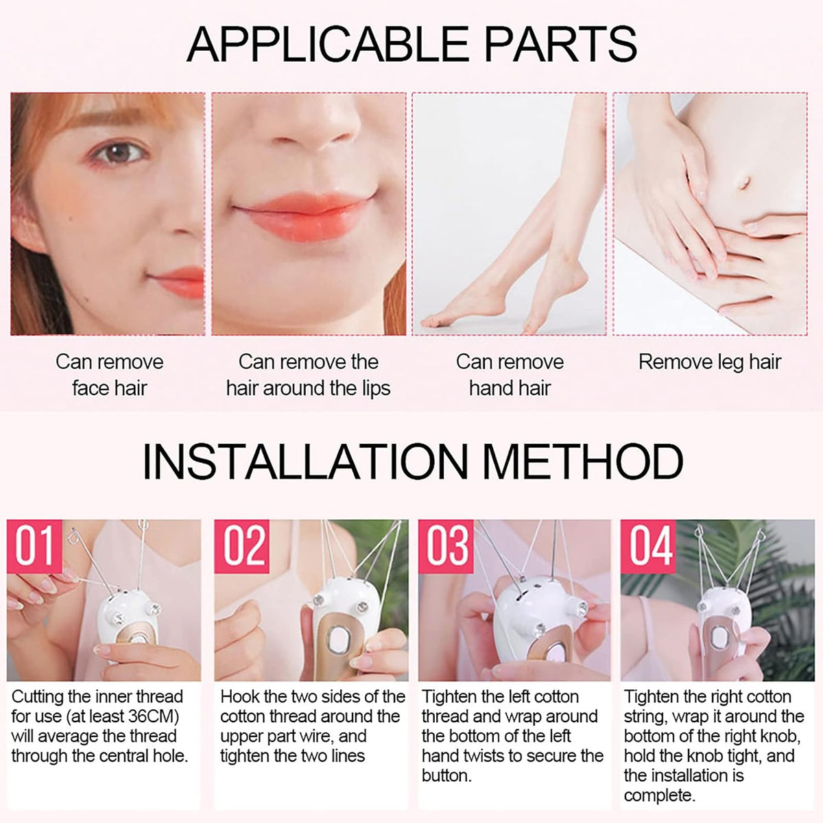 Electric Facial Threading Epilator for Women – Portable Facial Hair Remover