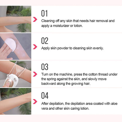 Electric Facial Threading Epilator for Women – Portable Facial Hair Remover