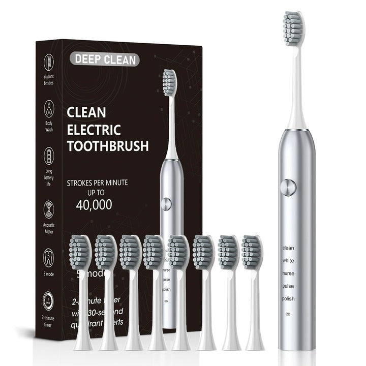 Deep Clean Electric Toothbrush with 5 Brush Modes & Multiple Brush Heads