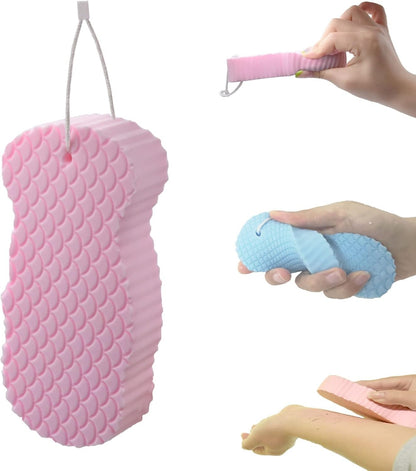 Exfoliating Bath Sponge with Hanging Loop – Textured Body Scrubber for Shower & Bath