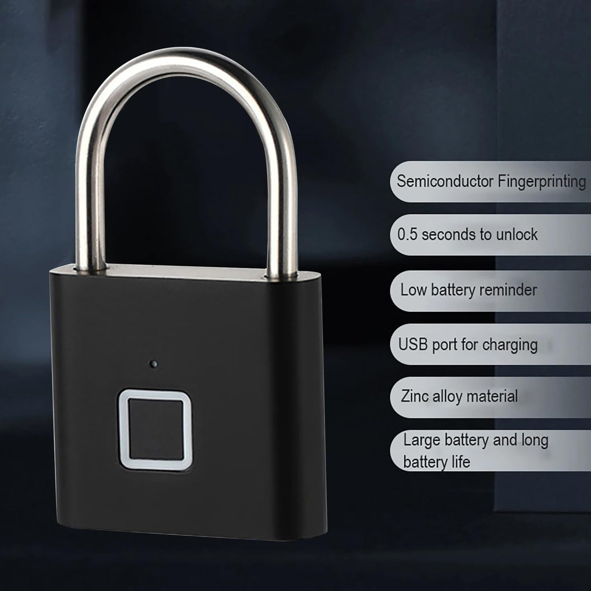 Fingerprint Padlock – Keyless Biometric Lock for Lockers, Cabinets & Personal Storage
