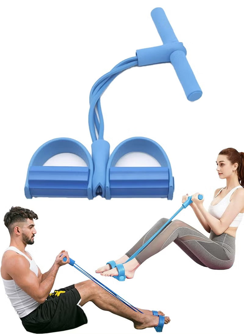 Full Body Resistance Band Exercise Trainer with Foot Pedals & Handles
