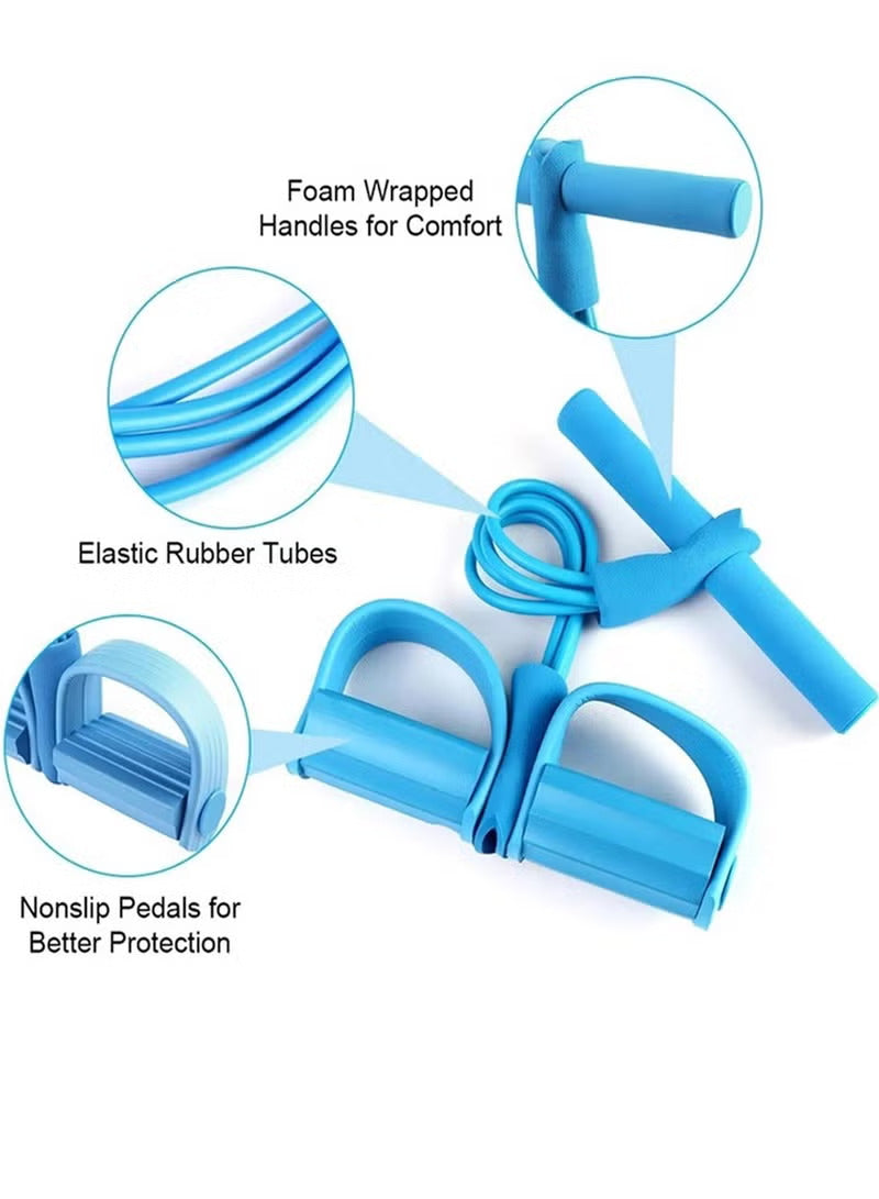 Full Body Resistance Band Exercise Trainer with Foot Pedals & Handles