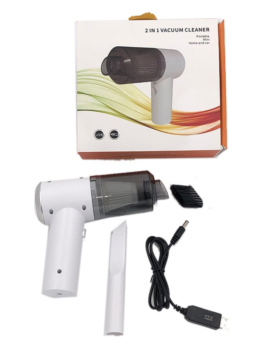 2-in-1 Portable Vacuum Cleaner | Mini Handheld Vacuum for Home and Car with USB Charging