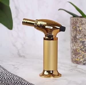 Gold Torch-Style Charcoal Lighter – Refillable Flame Lighter for Charcoal & Everyday Lighting