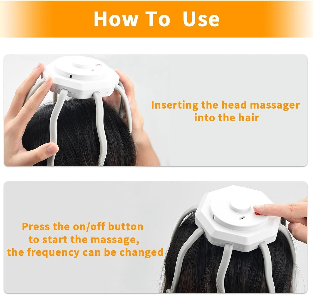 Electric Scalp Massager with 8 Contact Points – Head & Scalp Massage Relaxation Tool